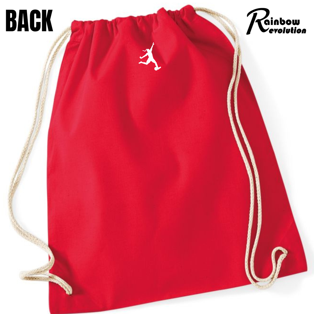 Team Cymru Pêl-droed Merched Canvas Drawstring Travel Bag