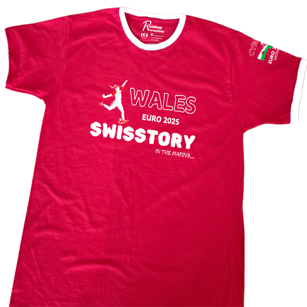 WALES Women Euro25 - SWISSTORY In The Making - Retro Football T-Shirt