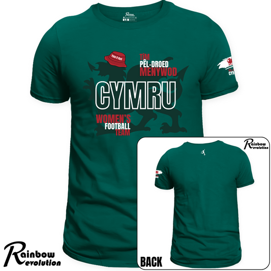 HET BWCED CYMRU DRAIG - WALES BUCKET HAT DRAGON - FFOREST GREEN