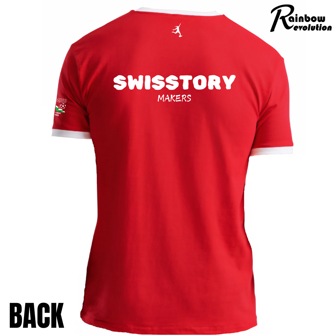 SWISSTORY MAKERS - Cymru Women's Classic Retro Football T-Shirt