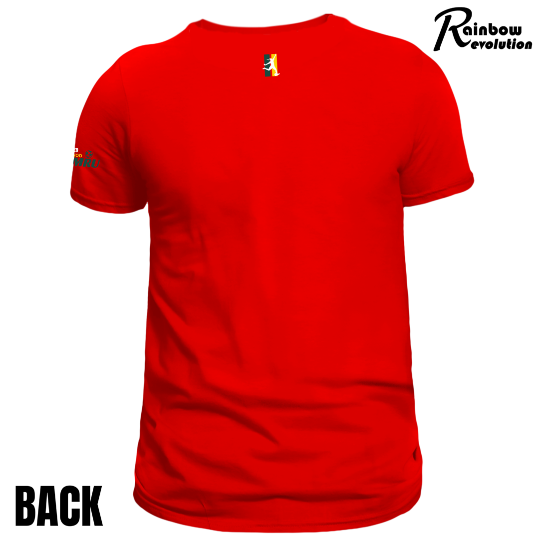 CYMRU TÎM PÊL-DROED MENYWOD RETRO STRIPES- Adult T-Shirt RED