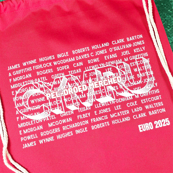 Team Cymru Euro 25 Canvas Drawstring Travel Bag