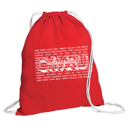 Team Cymru Pêl-droed Merched Canvas Drawstring Travel Bag