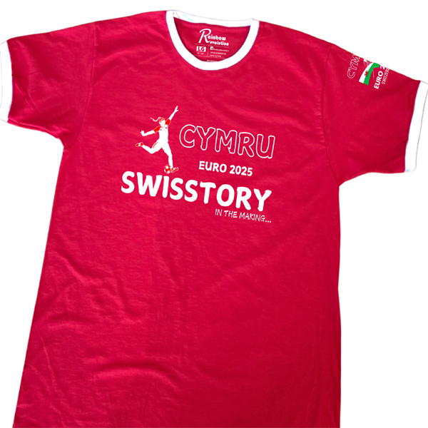 CYMRU Women Euro25 - SWISSTORY In The Making - Retro Football T-Shirt