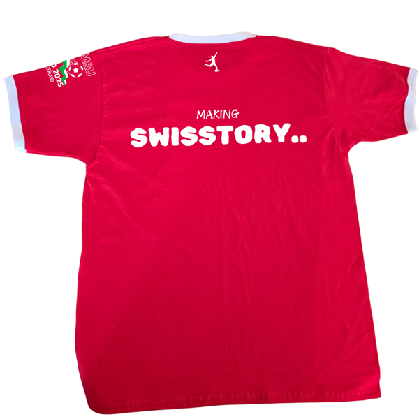 WALES Women - MAKING SWISSTORY (REAR) - Euro 25 Retro Football T-Shirt