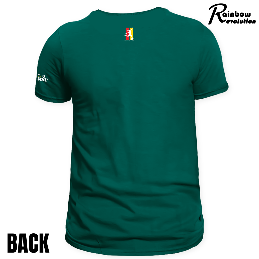 CYMRU TÎM PÊL-DROED MENYWOD RETRO STRIPES- Adult T-Shirt GREEN