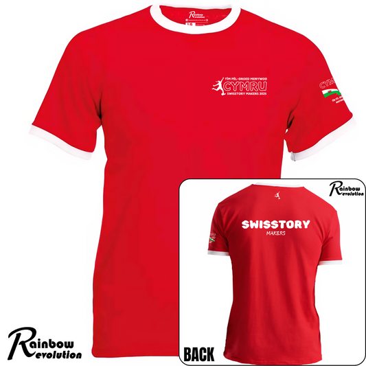 SWISSTORY MAKERS - Cymru Women's Classic Retro Football T-Shirt