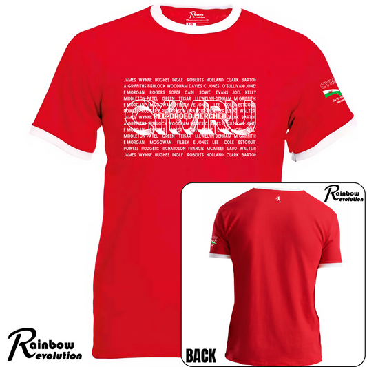 TEAM CYMRU Pêl-droed Merched Classic Retro T-Shirt