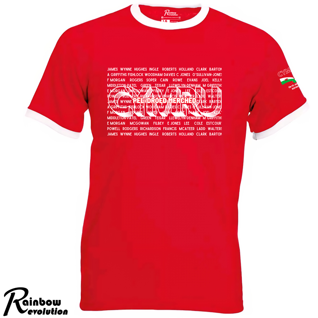 TEAM CYMRU Pêl-droed Merched Classic Retro T-Shirt