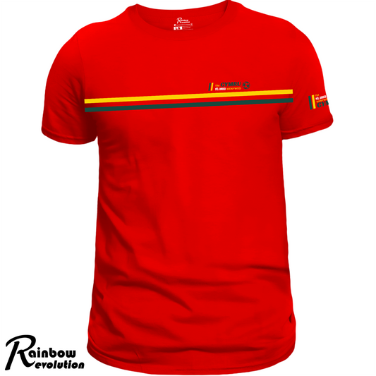 CYMRU TÎM PÊL-DROED MENYWOD RETRO STRIPES- Adult T-Shirt RED
