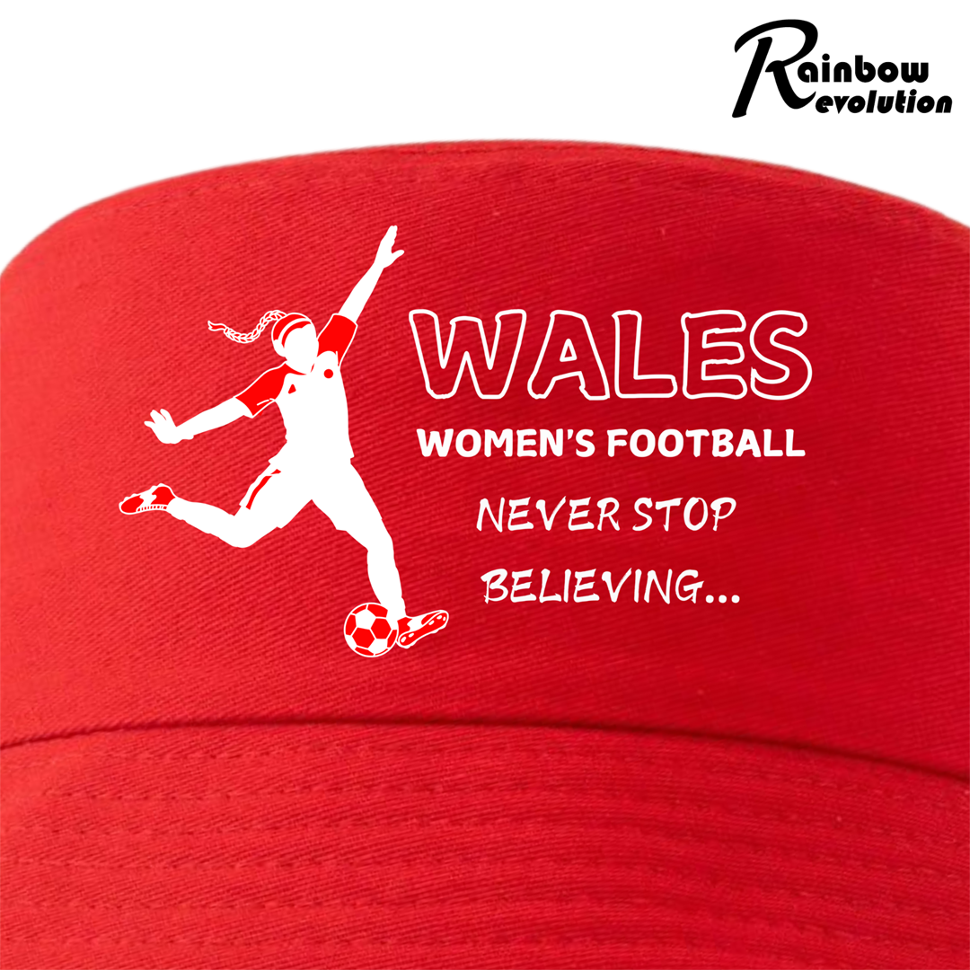 WALES - NEVER STOP BELIEVING Bucket Hat - Adult 55-58cm + Kids 52-54cm